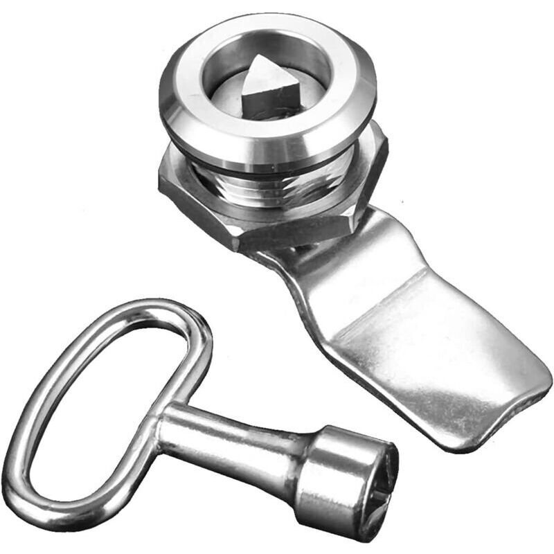 Mailbox lock with triangular key for gas and electricity meters, threaded cam lock, suitable for mailboxes, cabinets, drawers, and furniture.