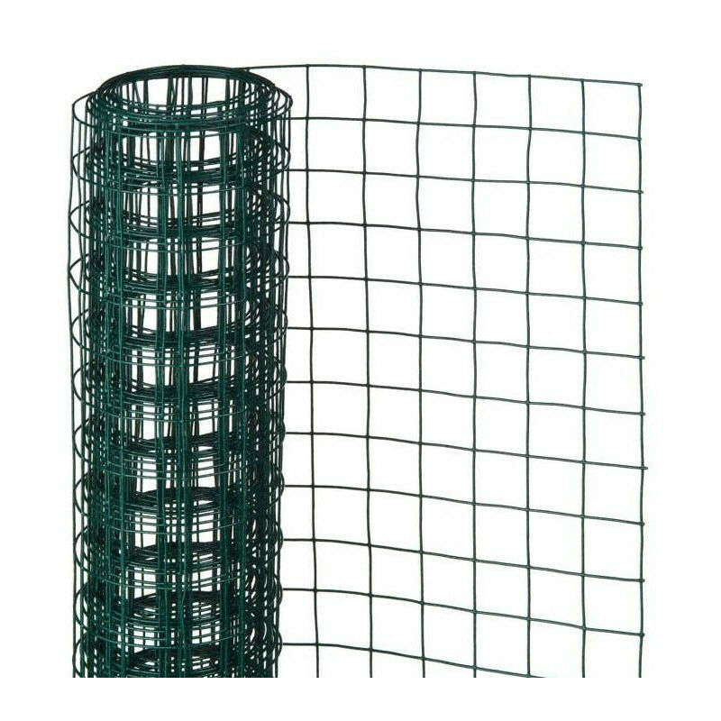 Rouleau de 1x2.5m Grillage Maille carrée 25 mm acier galvanisé plastifié vert Nature