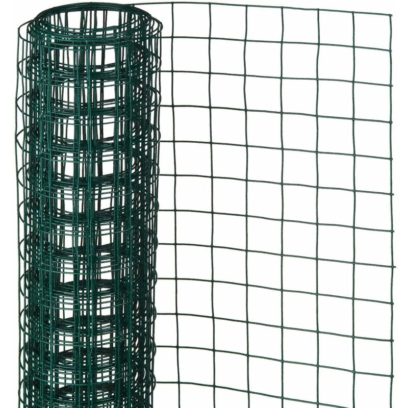 nature - treillis carré 1x2,5 m 25 mm acier enduit de plastique vert green