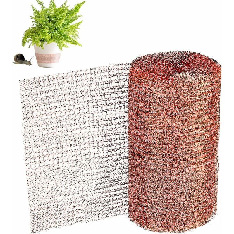 Maille Cuivre, 1 Rouleau de 6 Mètres Grillage Cuivre, Filet en Cuivre Anti Limace, Escargot, Souris, Oiseaux et Nematodes, Protection du Jardin