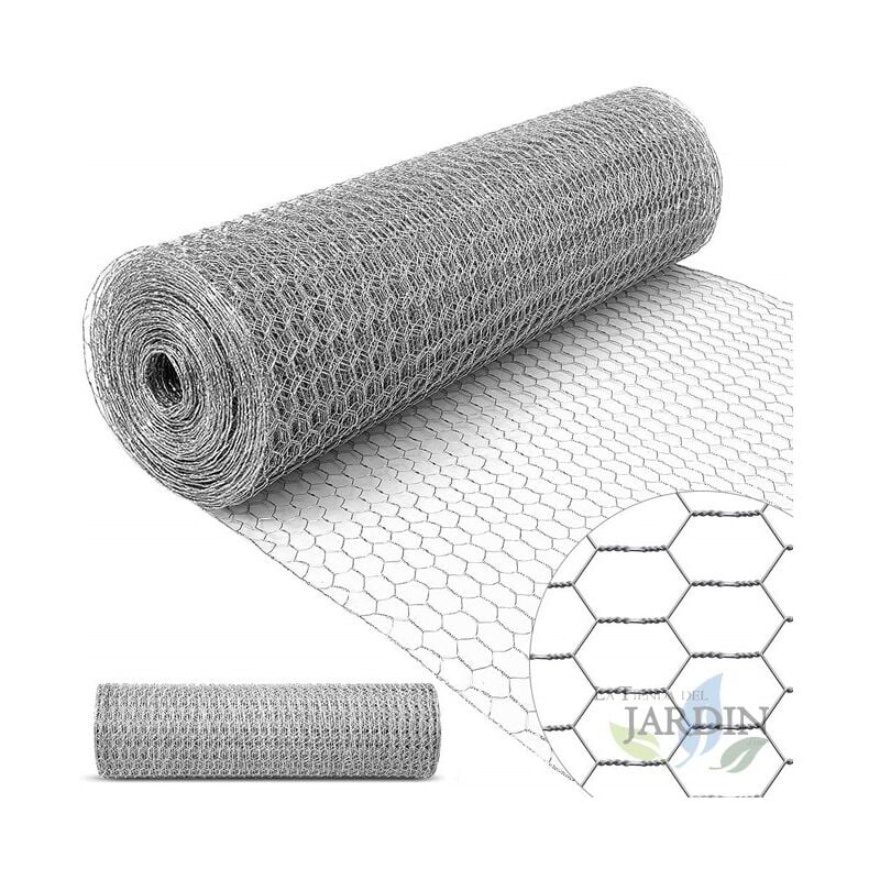 Suinga - Grillage à Poule 51mm 1x50 m. Galvanisé Maille Hexagonal Cloture poulailler voliere Poulailler Jardin metallique Grillage Triple
