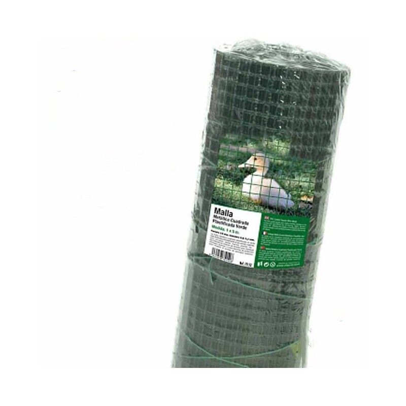 Suinga - Grillage à Poule 13mm 0,5x10 m. Galvanisé Maille carré en plastique vert . Cloture poulailler voliere Poulailler Jardin metalliq