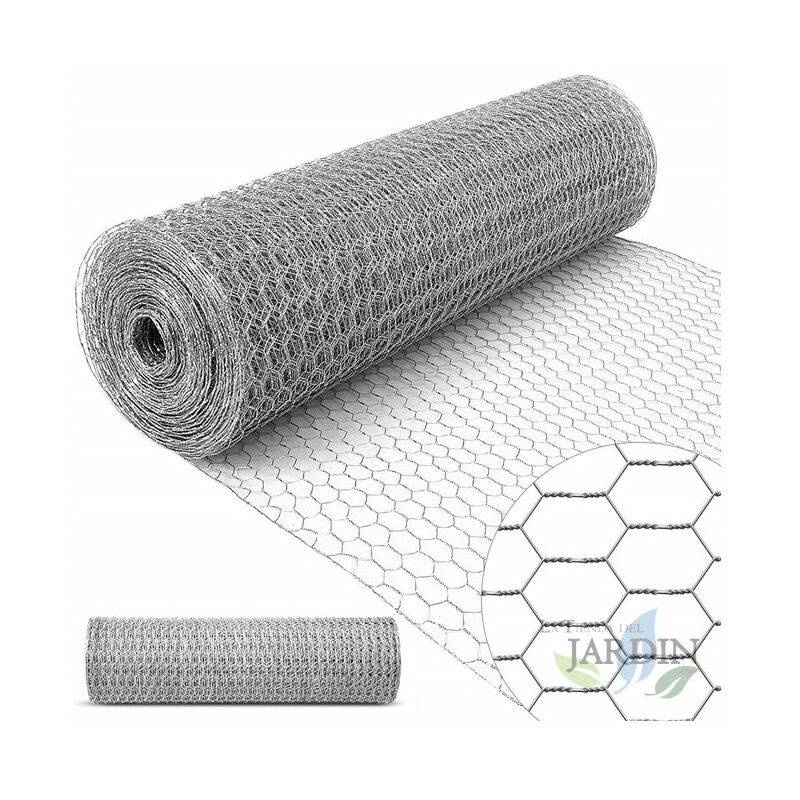 Suinga - Grillage à Poule 51mm 1x25 m. Galvanisé Maille Hexagonal Cloture poulailler voliere Poulailler Jardin metallique Grillage Triple