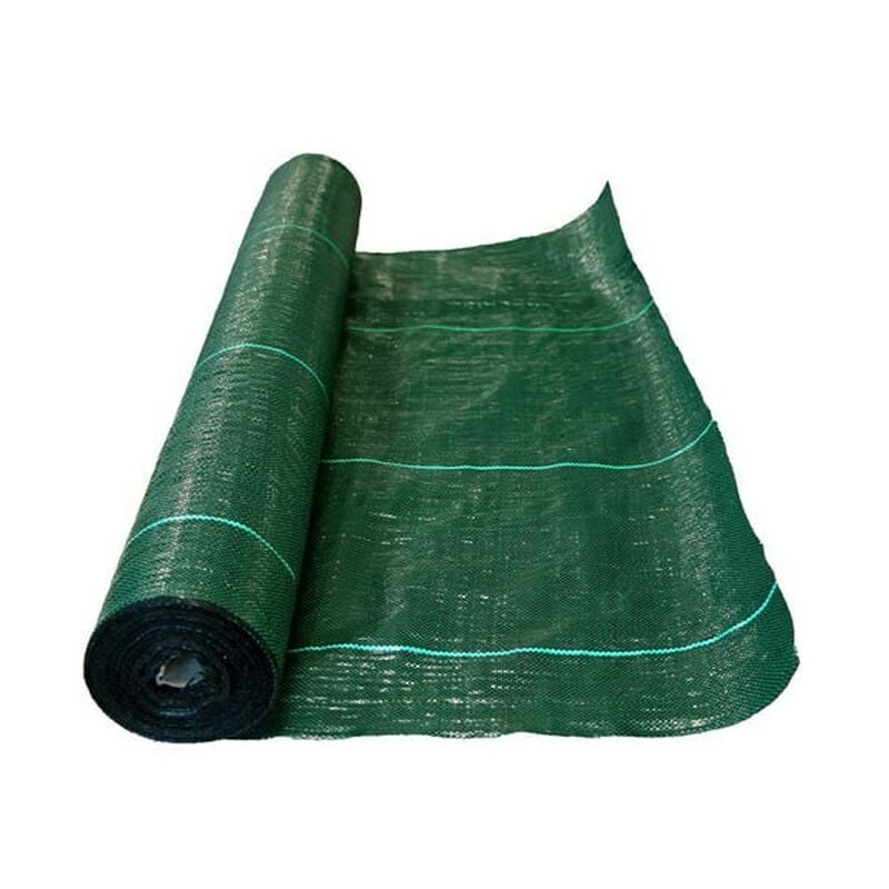 Toile anti-mauvaises herbes vert 2,10 x 25 m, 90 g/m2, toile géotextile perméable à l'eau et respirante