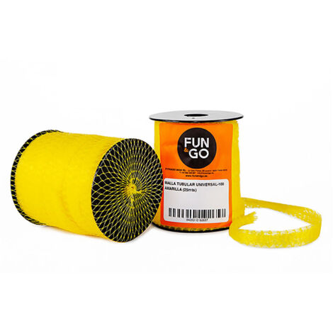 Maille tubulaire jaune 25m – Polyéthylène extrudé pour emballage frais – Résistante et flexible – Identification facile des produits – Ehlis
