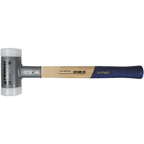 Maillet à frappe amortie longueur 305 mm D. de la tête 25 mm Hickory antirebond dur nylon blanc PROMAT