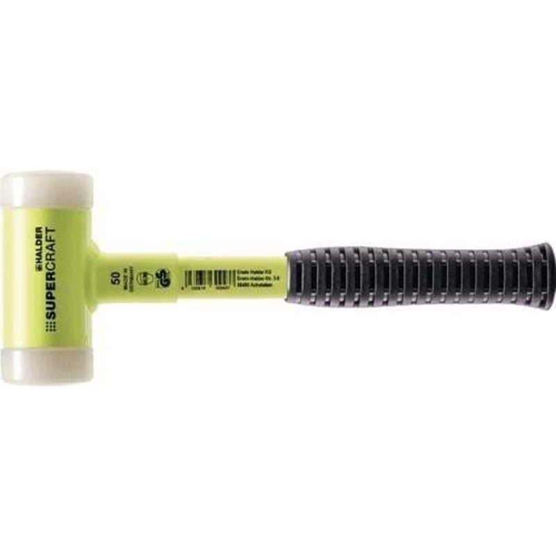 Halder - SUPERCRAFT-Marteau de protection sans rebond avec manche en tube d'acier incassable peint en jaune ø 30 mm Nylon - 3377.130