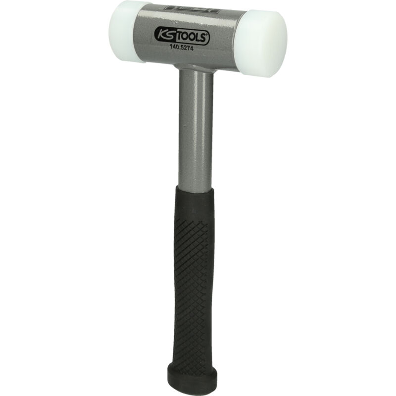KS Tools - Maillet à embouts plastiques anti rebonds, manche acier, L, 305 mm, Ø 45 mm - 140.5274
