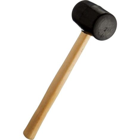 Maillet en caoutchouc avec manche en bois dur, 770 g