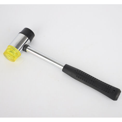 Maillet en caoutchouc Marteau en caoutchouc de 250 mm avec poignée antidérapante, double têtes interchangeables en résine/caoutchouc, pour bijoux/artisanat/bois/plastique monobloc