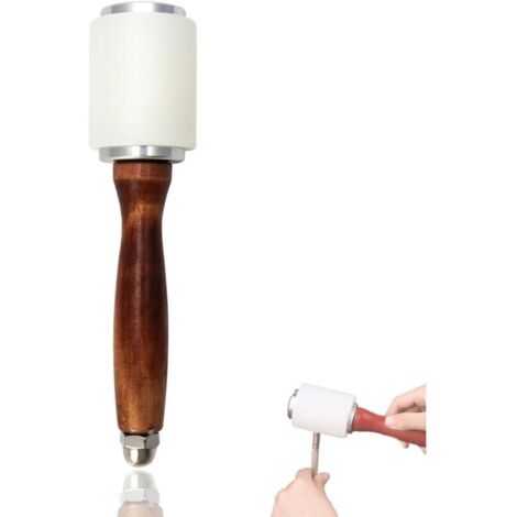 Maillet en nylon et cuir de 212 mm avec manche en bois de vachette pour loisirs créatifs, estampage, couture, club
