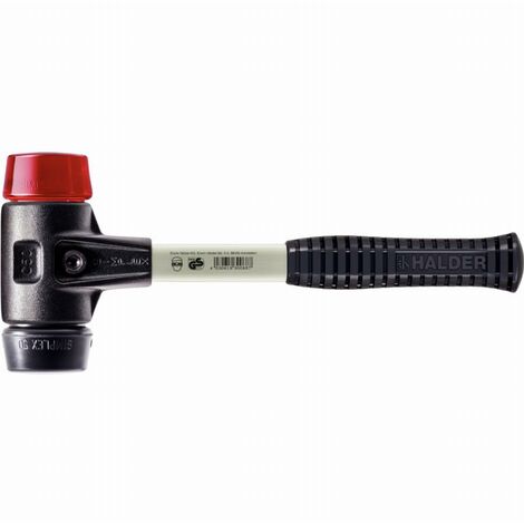 Maillet HALDER SIMPLEX Caoutchouc chargé / plastique avec boîtier en fonte malléable renforcée et manche en fibre de verre - D=50 mm - 3726.050