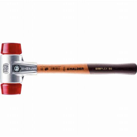 Maillet HALDER SIMPLEX Plastique avec boîtier en aluminium et manche en bois - D=60 mm - 3106.060