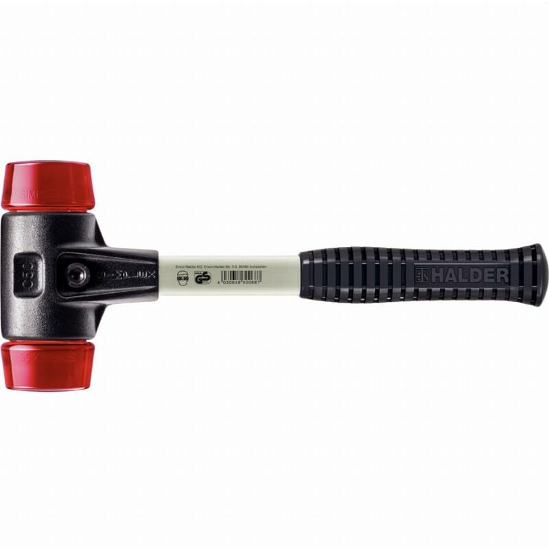 Maillet Halder simplex Plastique avec boîtier en fonte malléable renforcée et manche en fibre de verre - D=30 mm - 3706.030