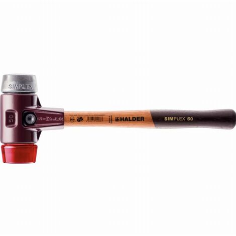 Maillet HALDER SIMPLEX Plastique / métal doux avec boîtier en fonte malléable et manche en bois - D=60 mm - 3069.060