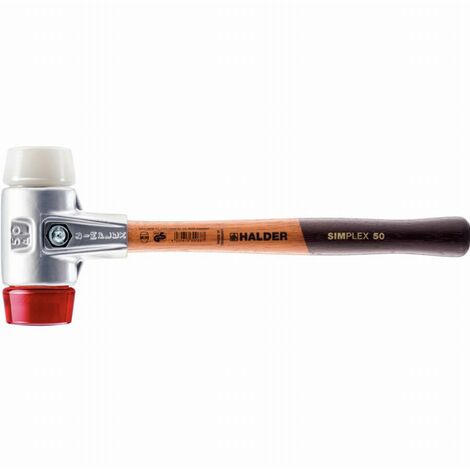 Maillet HALDER SIMPLEX Plastique / superplastique avec boîtier en aluminium et manche en bois - D=60 mm - 3167.060