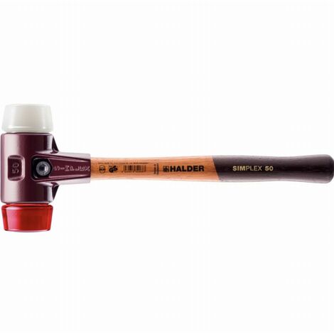 Maillet HALDER SIMPLEX plastique / superplastique avec boîtier en fonte malléable et manche en bois - D=60 mm - 3067.060
