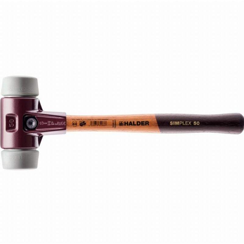 Maillet Halder simplex tpe moyen avec boîtier en fonte malléable et manche en bois - D=30 mm - 3003.030