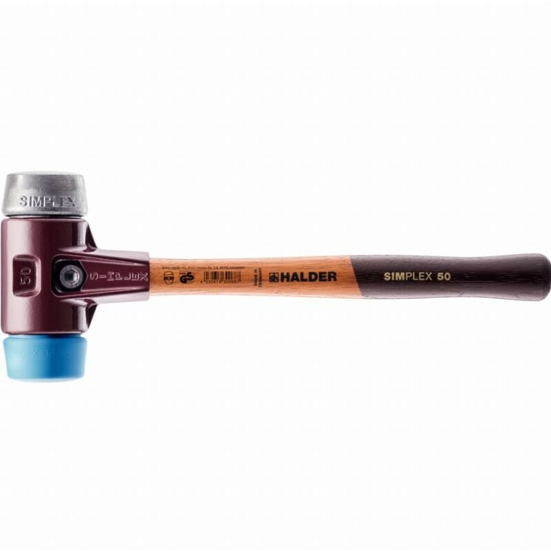 Halder - Maillet simplex tpe souple / métal doux avec boîtier en fonte malléable et manche en bois - D=30 mm - 3019.030