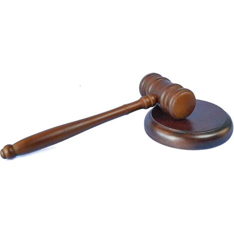 Maillets en bois, maillet de qualité supérieure avec amortisseur de son, idéal pour juges, avocats, tribunaux de vente aux enchères, entreprises et étudiants.