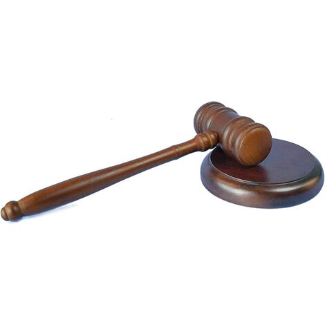 Maillets en Bois, Marteau en Bois de Qualité Supérieure Avec Bloc Sonore, Parfait pour Juge, Avocat, Tribunal aux Enchères, Entreprise, étudiant