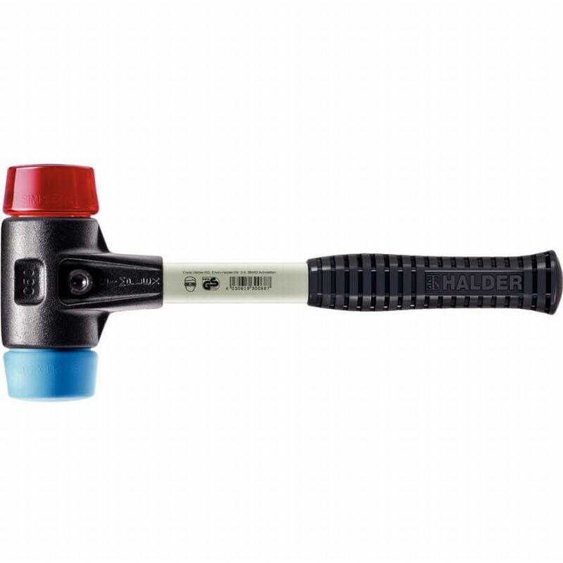 Maillet Halder simplex tpe souple /plastique avec boîtier en fonte malléable renforcée et manche en fibre de verre - D=50 mm - 3716.050