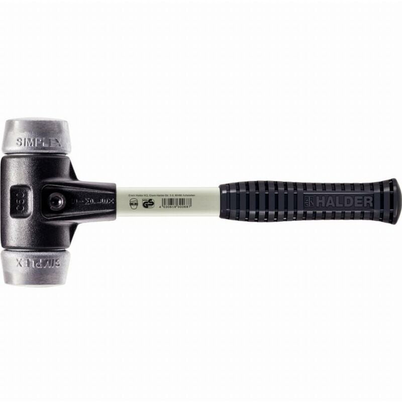 Maillet Halder simplex Métal doux avec boîtier en fonte malléable renforcée et manche en fibre de verre - D=60 mm - 3709.060