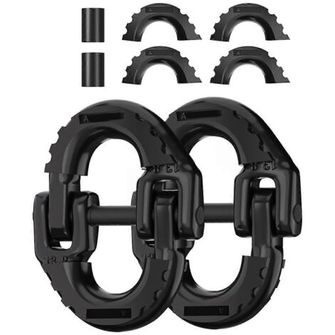 Maillon de connexion pour chaîne de sécurité, attelage de remorque à verrouillage Hammerlock 1/2 po, noir