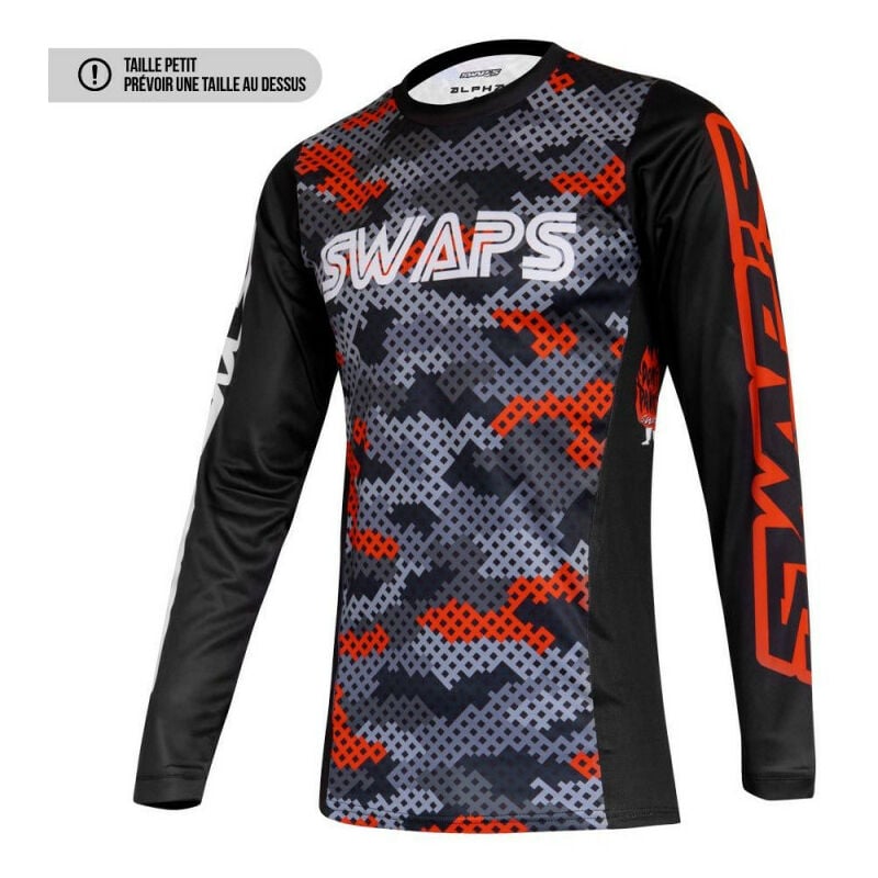 Swaps - Maillot Cross camo Rouge kid - 12/14 ans