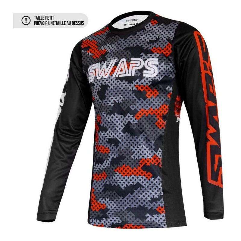 Swaps - Maillot Cross camo Rouge kid - 6/7 ans