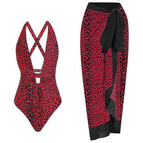 Maillot de bain une pièce vintage 2023, style conservateur, idéal pour les sources thermales. Paréo femme [Livraison gratuite] - XL - Y320