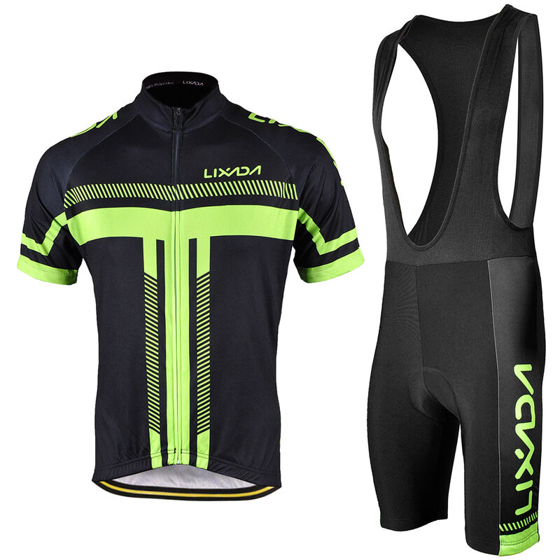 

Maillot de ciclismo de manga corta para hombre Conjunto corto de babero acolchado Conjunto de pano de ciclismo,L