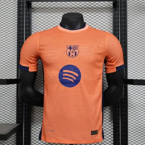 Maillot de football adulte entraînement, version fan extérieur Barcelone 25-26 troisième, maillot de sport séchage rapide orange Vitality-XL