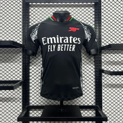 Maillot de football Arsenal 24-25 version joueur noir, équipement d'entraînement haut de gamme-S