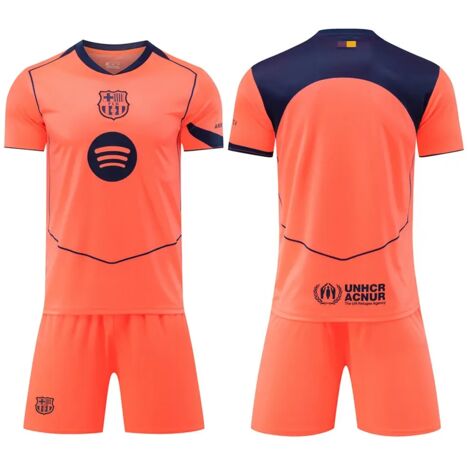Maillot de football ventilé, version supporter, ensemble orange spécial séchage rapide-XS
