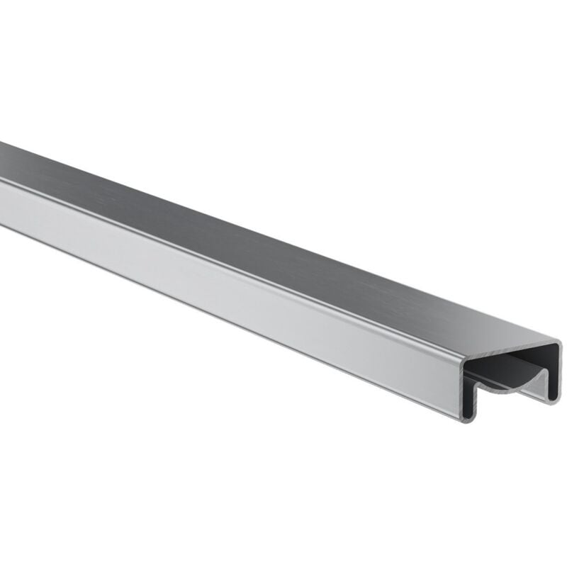 Levigne - Main Courante Carre 50x27 Alu Inox Brillant Longueur Gris 200 Cm