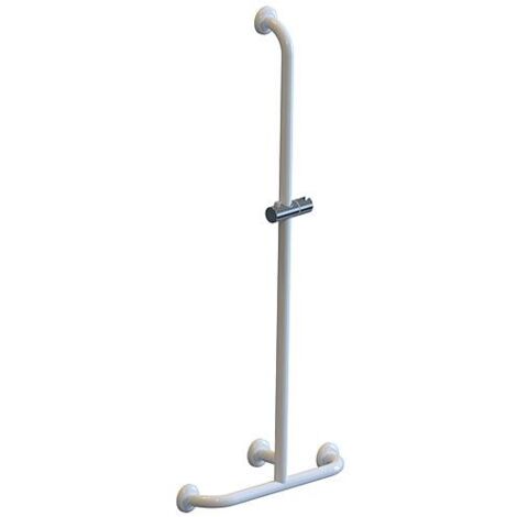 Main courante de douche Elida Classic avec barre de douche blanc brillant LxHxP:500x1200x100mm