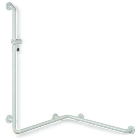 Main courante de douche Hewi SERIE 801 perpendiculaire 110cm avec Support de douche jaune moutarde