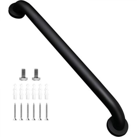 Main courante de salle de bain en acier inoxydable 304, adaptée à la baignoire et aux escaliers, noir mat, 50 cm