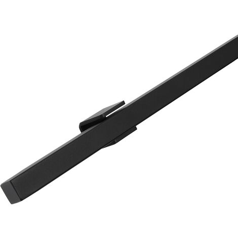 Main courante design noire carrée - 60 cm + 2 supports