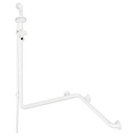 Main courante pour douche et baignoire avec barre de douche, longueur de tuyau 1600 mm, blanc pur HEWI