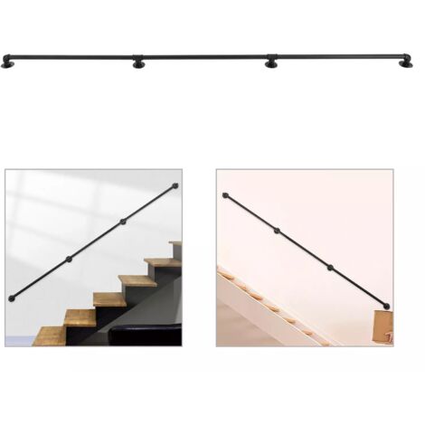 Main courante pour marches d'escalier, kit de rampe murale pour intérieur de maison, Main courante Escalier 9 pieds