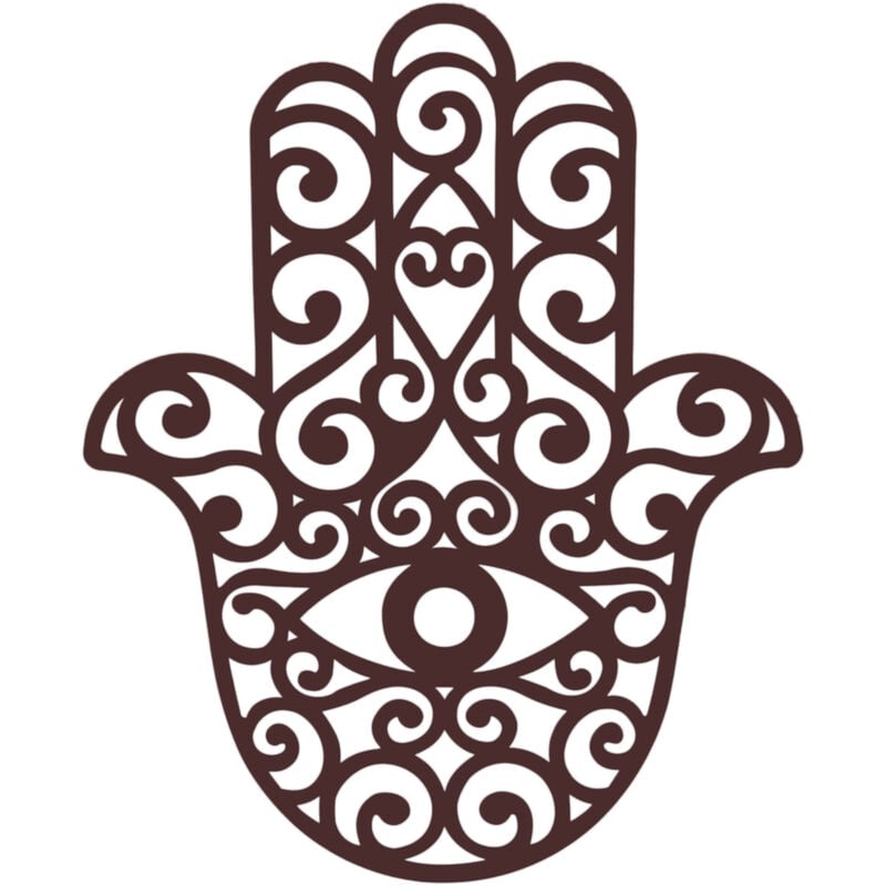 Main de Fatima couleur rouille à fixer au mur