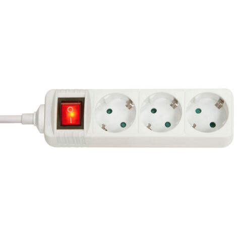 MAINS 3 WAY GANG SOCKET WITH SWITCH