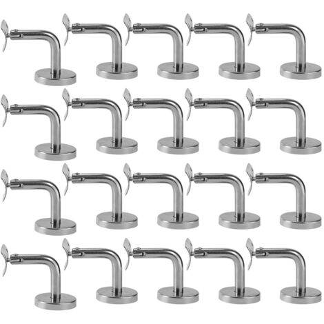 Mains Courantes Supports Muraux 20 Pièces Support de Main Courante, pour la Protection de Sécurité Dans les Cages D'escalier, Couloirs, Salles de Bain Argent