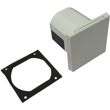 Mains Hook Up Inlet Socket 240V (White Flush Fitting Caravan 3 Pin Electric Connector)