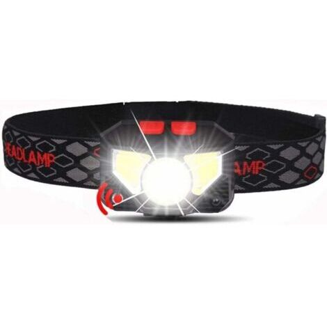 mains libres Led phare capteur de mouvement lampe frontale phare LED torche batterie intégrée inductive avec boîte Portable