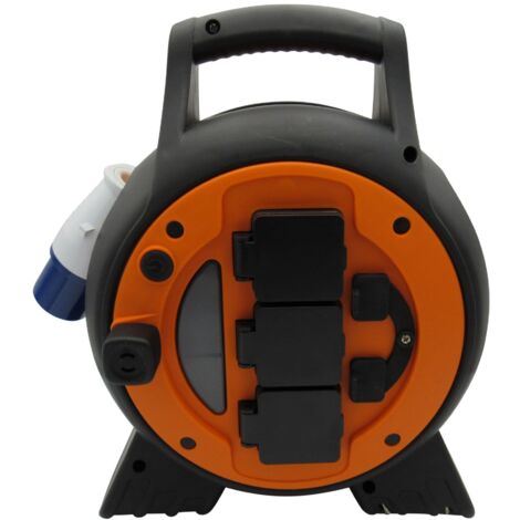 Mains Roller Power Extension 15 Metre Reel - Lead Work Site Camping Caravan
