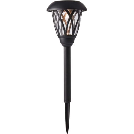Mainstay Solarbetriebene LED-Gartenwegleuchte mit schwarzem Gittermuster und Glaslinse, 8 Lumen