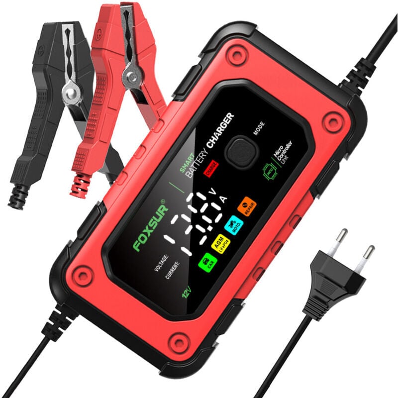 Mainteneur de Chargeur de Batterie Intelligent 12V/24V Protections Multiples de Réparation pour Voiture, Camion/AGM/Gel/Wet/SLA